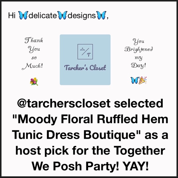 2/$40 SALE HP Moody Floral Ruffled Hem Tunic Dress - Picture 5 of 8